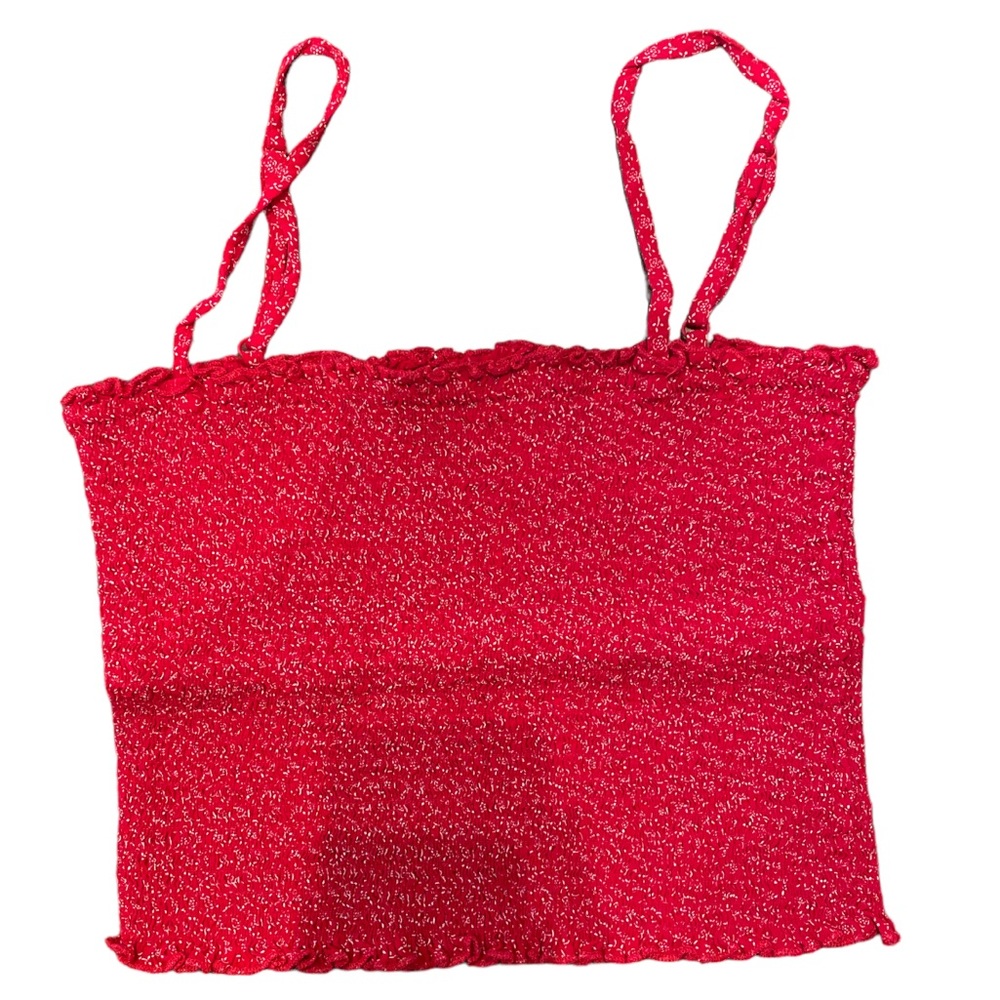 Brandy melville straight line neck red top